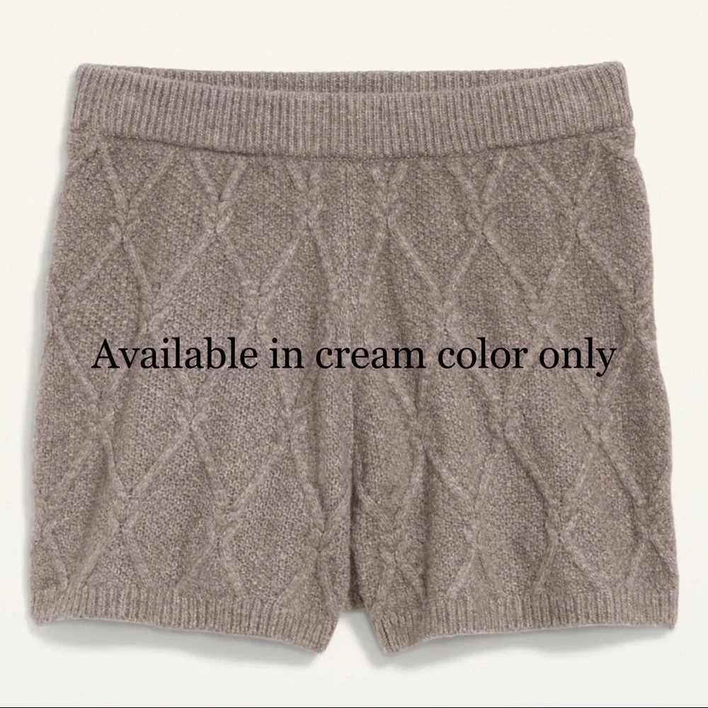 NWT Old Navy High Waisted Cable Knit Diamond Stitch Shorts - Picture 4 of 14